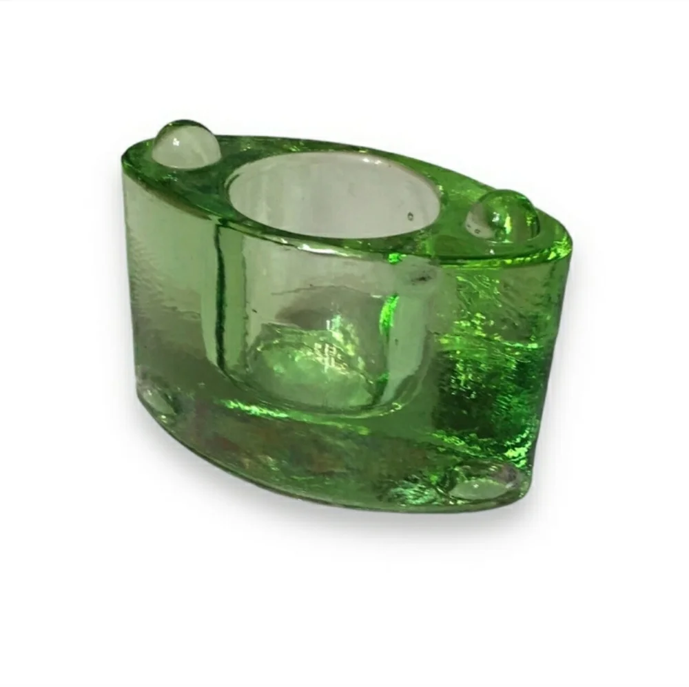 Vintage Stackable Green Glass Votive HolderVINTAGE!
